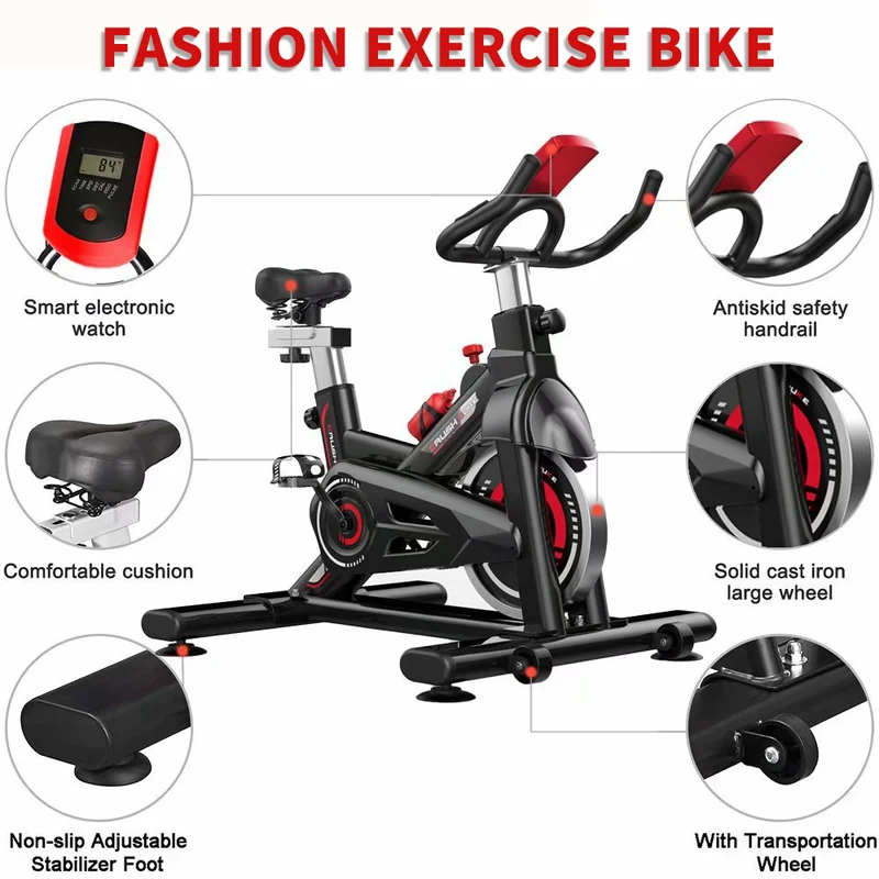 SUGIFT Adjustable Exercise Bike, Magnetron Exercise Bike with LCD Screen and Bottle Cage