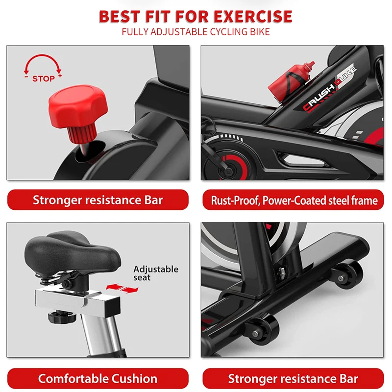 SUGIFT Adjustable Exercise Bike, Magnetron Exercise Bike with LCD Screen and Bottle Cage