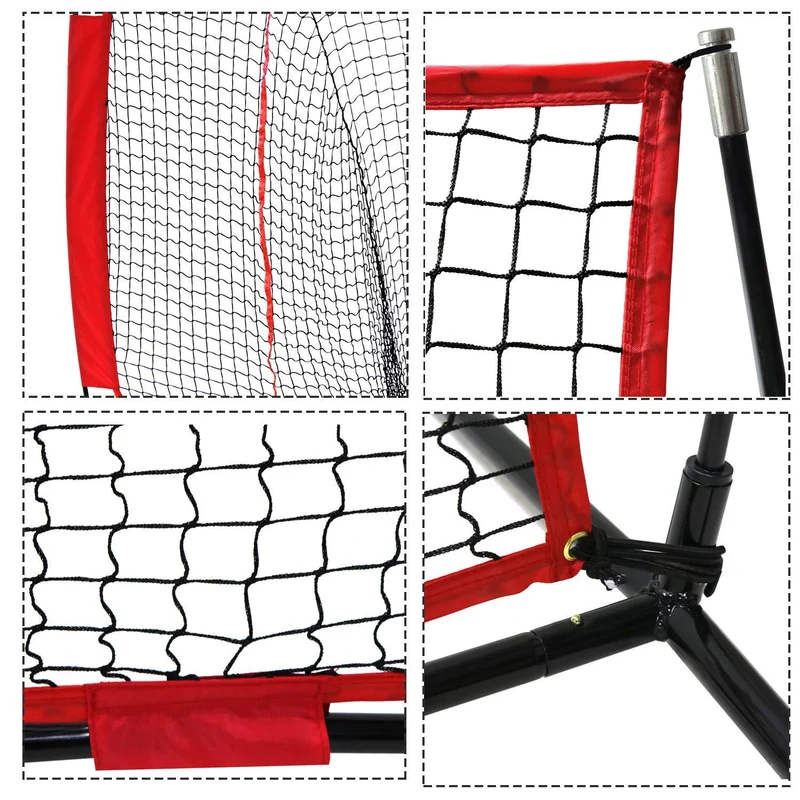 SUGIFT 7'¡Á7' Baseball Softball Practice Net Hitting Batting Catching Pitching Training Net w/Carry Bag & Metal Bow Frame, Backstop Screen Equipment Training Aids