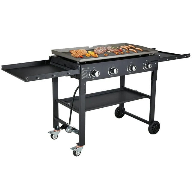 SUGIFT 4 Burner 36in Propane Gas BBQ Grill, 60,000 BTU Output for Outdoor Cooking Kitchen and Patio Backyard Barbecue