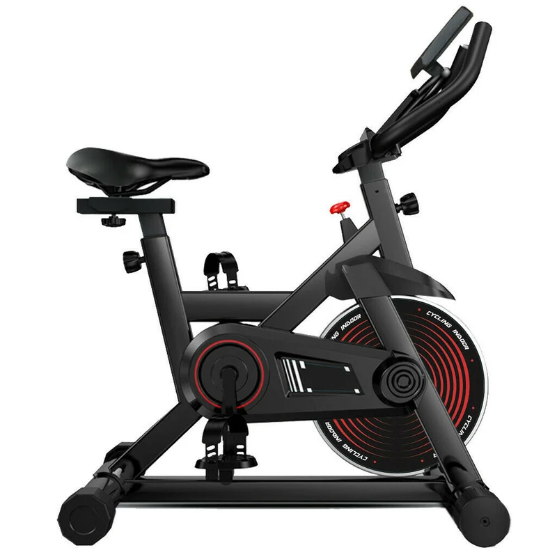 Exercise Bike Stationary Cycling Bicycle Cardio Fitness with LCD Display, Water Bottle Holder(Include Bottle for Gift), Adjustable Seat for Home Indoor Workout [Black]