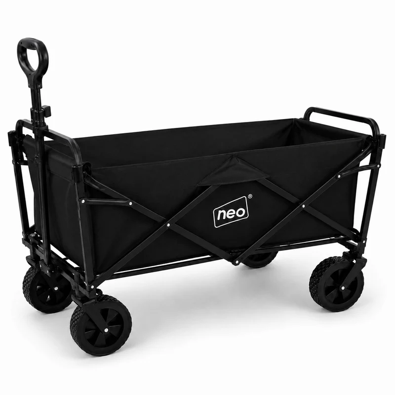 Neo Black Folding Wagon Garden Cart 138L 120kg