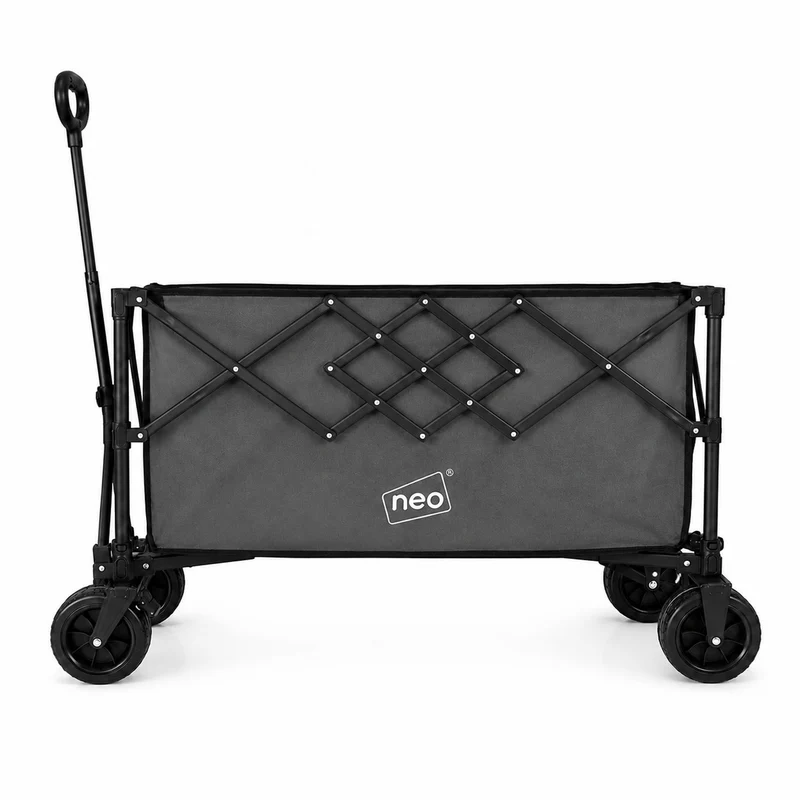 Neo Grey Heavy Duty Folding Wagon Cart 300L Adjustable Handle