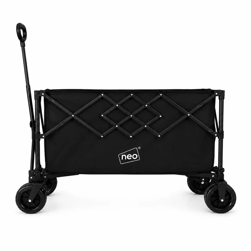 Neo Black Heavy Duty Folding Wagon Cart 300L Adjustable Handle
