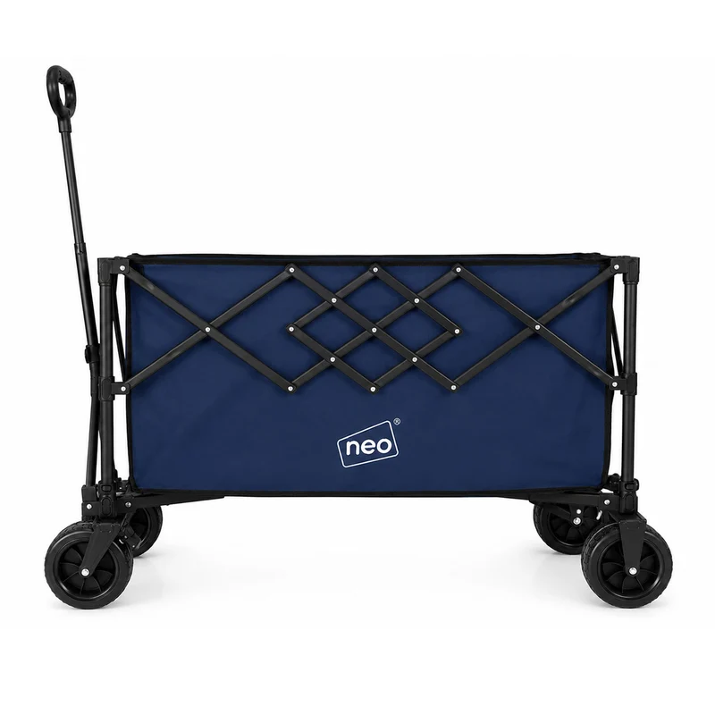 Neo Navy Blue Heavy Duty Folding Wagon Cart 300L Adjustable Handle