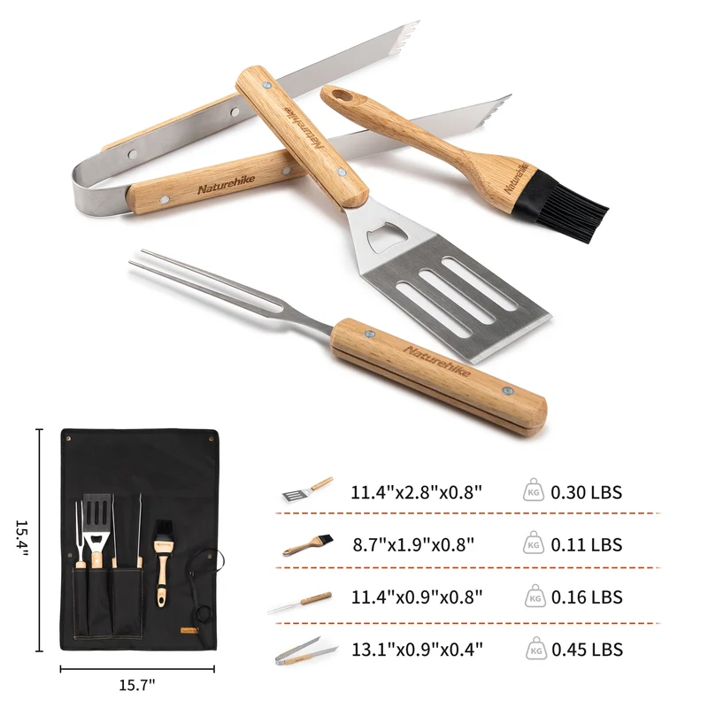 4-Piece Barbecue Tool Set