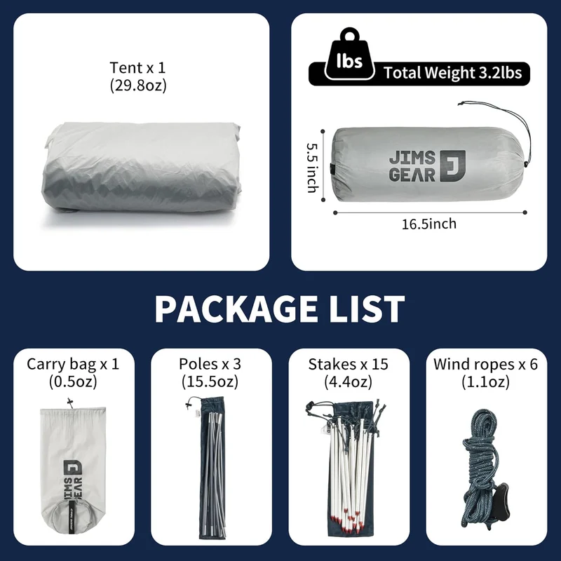 DABAN™ 2-Person Ultralight 4-Season Tunnel Tent