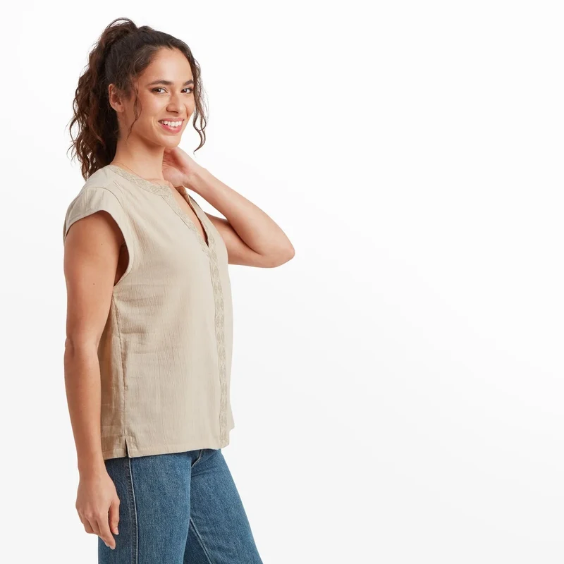 Hara Cap Sleeve Top - Damen