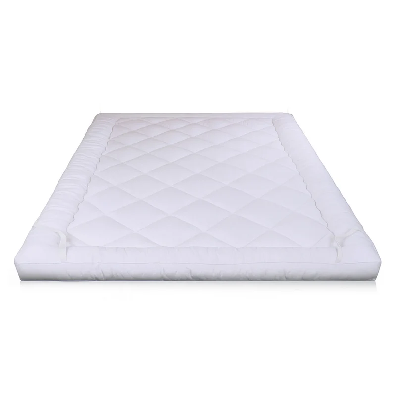Neo King Size Mattress Topper Soft Memory Foam Plush Bounce Fibre Breathable Diamond Quilted Fabric Elastic Anti Slip Corner Straps Secure Fit All UK Bed Sizes