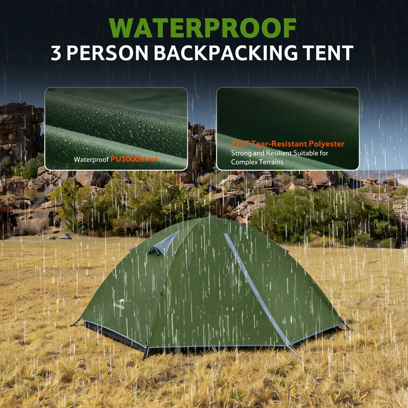 Bleik™ 3-Person Backpacking Tent