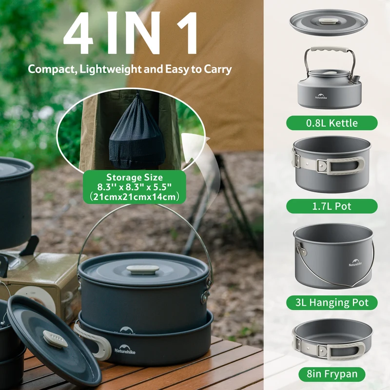 TrailCook™ Camping Aluminum Cookset