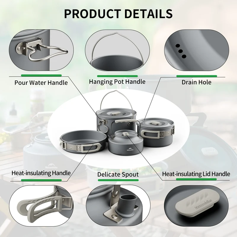 TrailCook™ Camping Aluminum Cookset