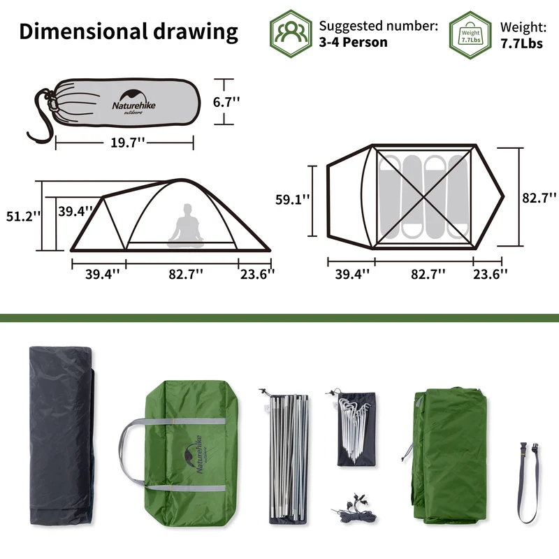P-PLUS™ 3 Person backpacking Tent