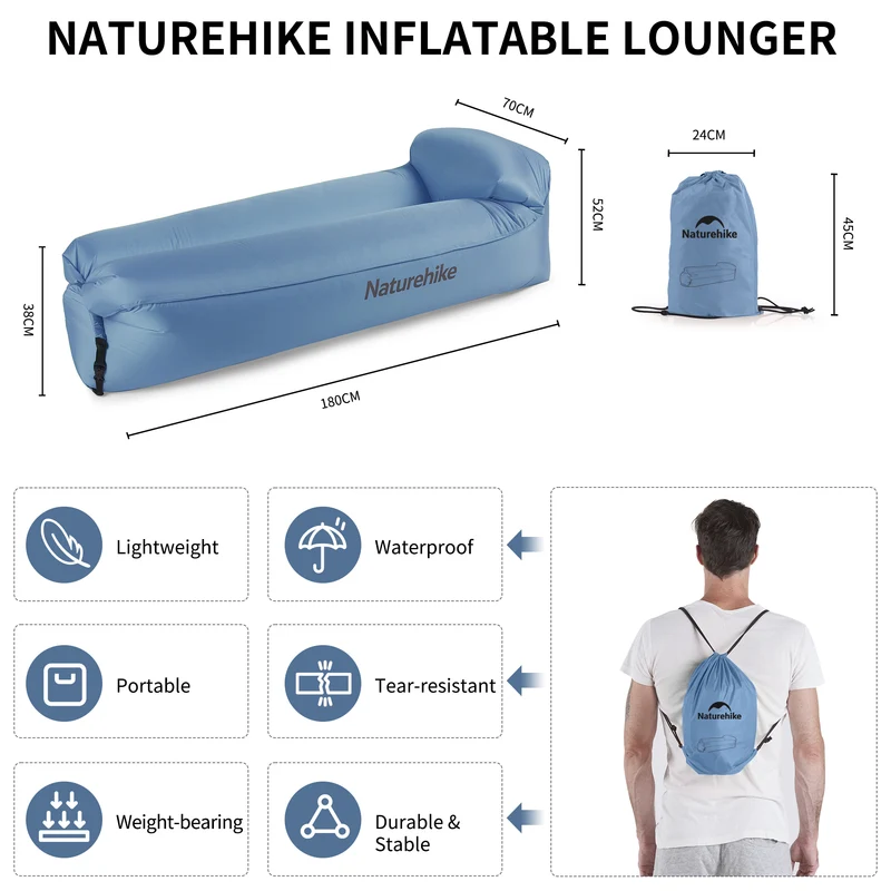 Double Lazy Inflatable Sofa With Pillow