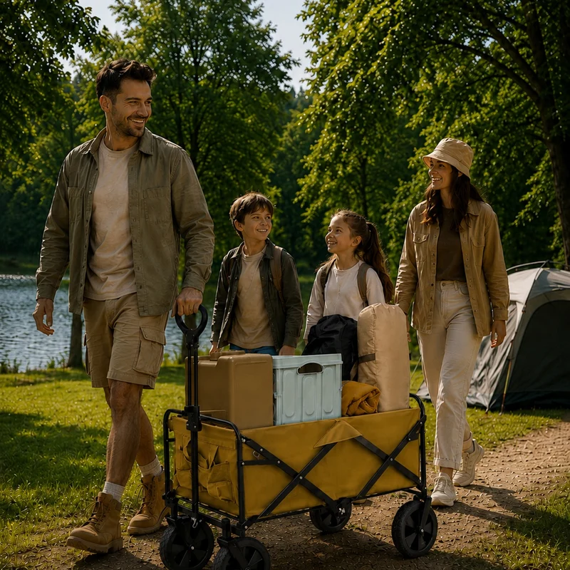 Neo Foldable Collapsible Garden Cart - Khaki
