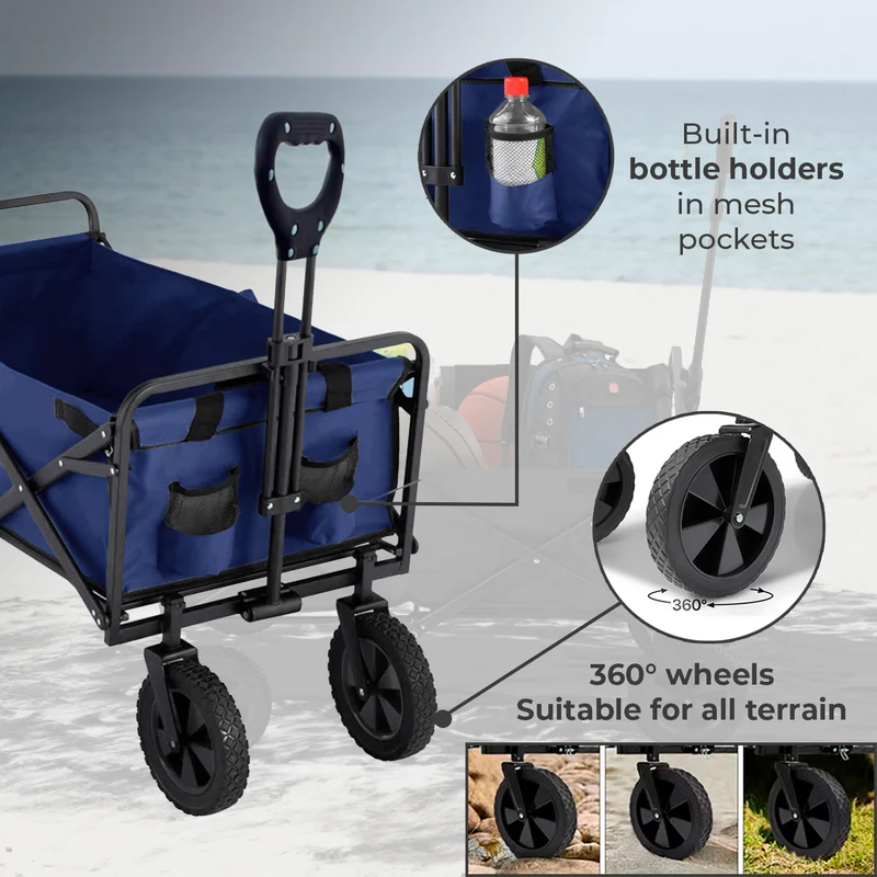 Neo Foldable Collapsible Garden Cart - Navy