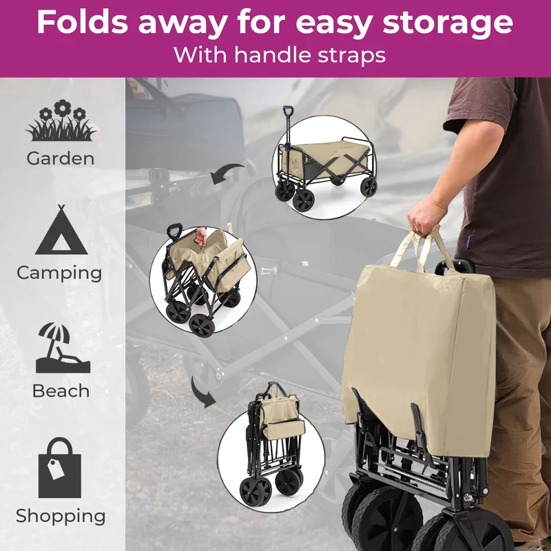 Neo Foldable Collapsible Garden Cart - Natural