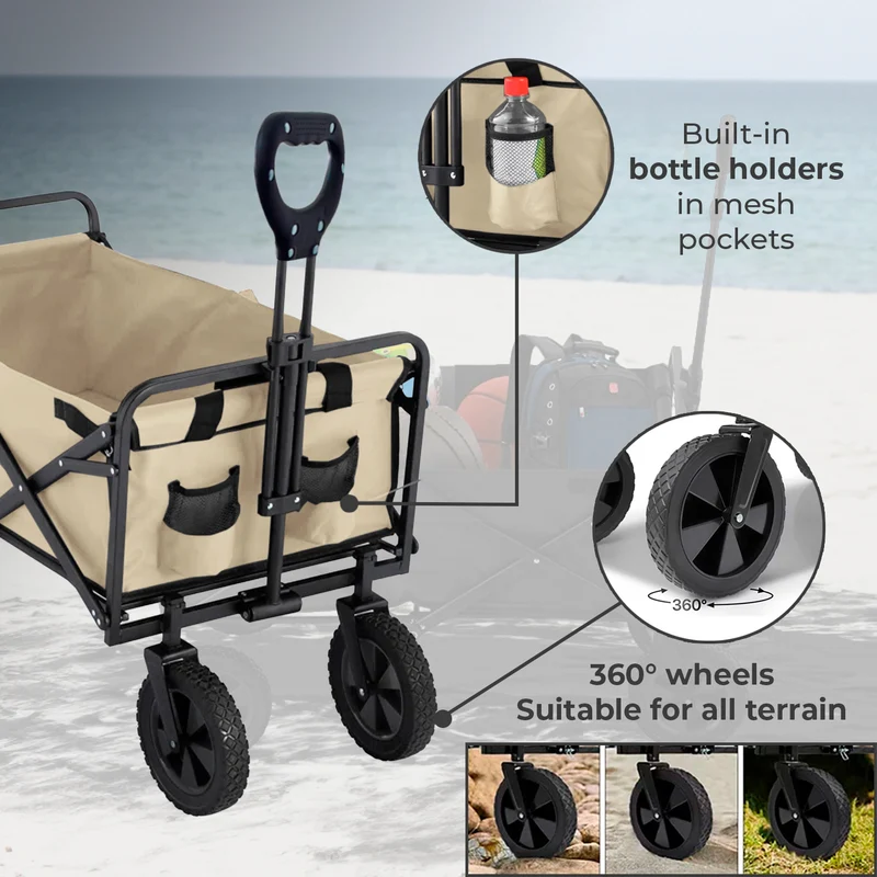 Neo Foldable Collapsible Garden Cart - Natural