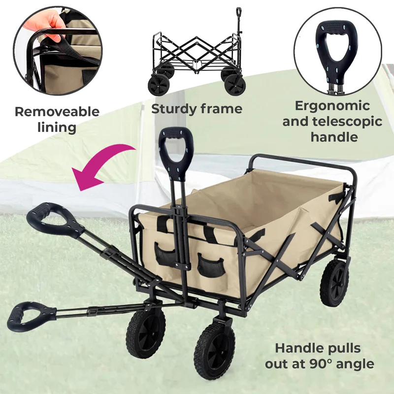 Neo Foldable Collapsible Garden Cart - Natural