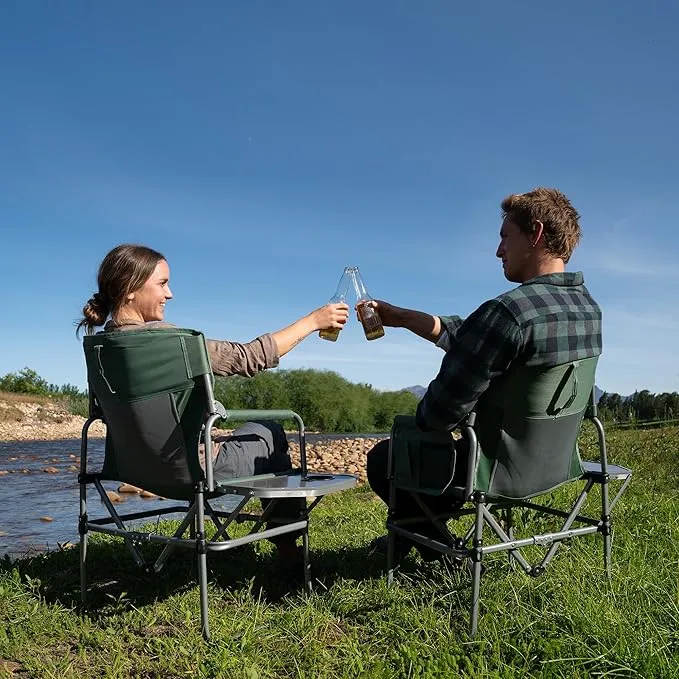 Naturehike Folding Camping Director Chair with Side Table and Storage Pockets