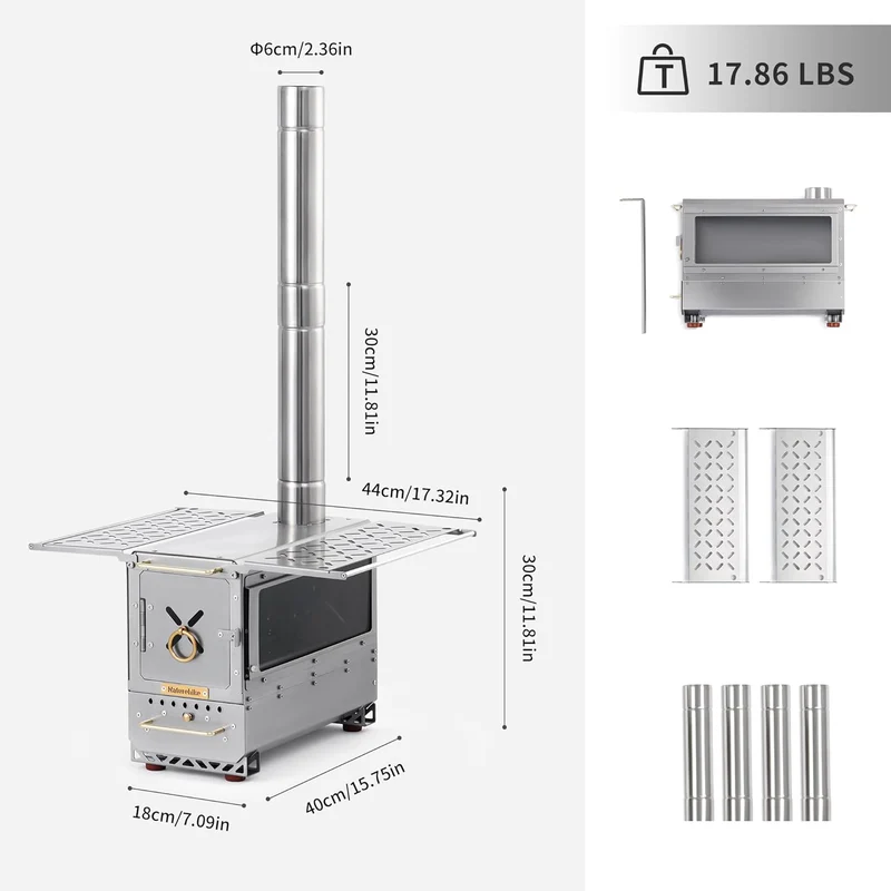 Icefield™ Tabletop Wood-Burning Stove with Chimney